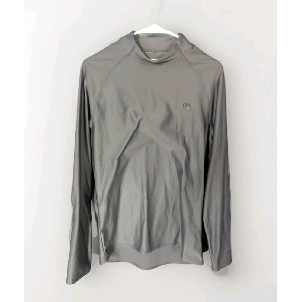 Layer 8 Performance‎ Compression Long Sleeve Shirt Mens L Grey Polyester Spandex